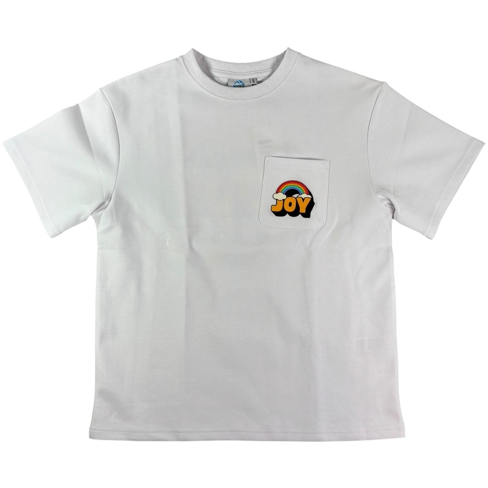 Snow Day Tee Shirt Men Small White Joy Club Rainbow Graphic Print Cotton Stretch